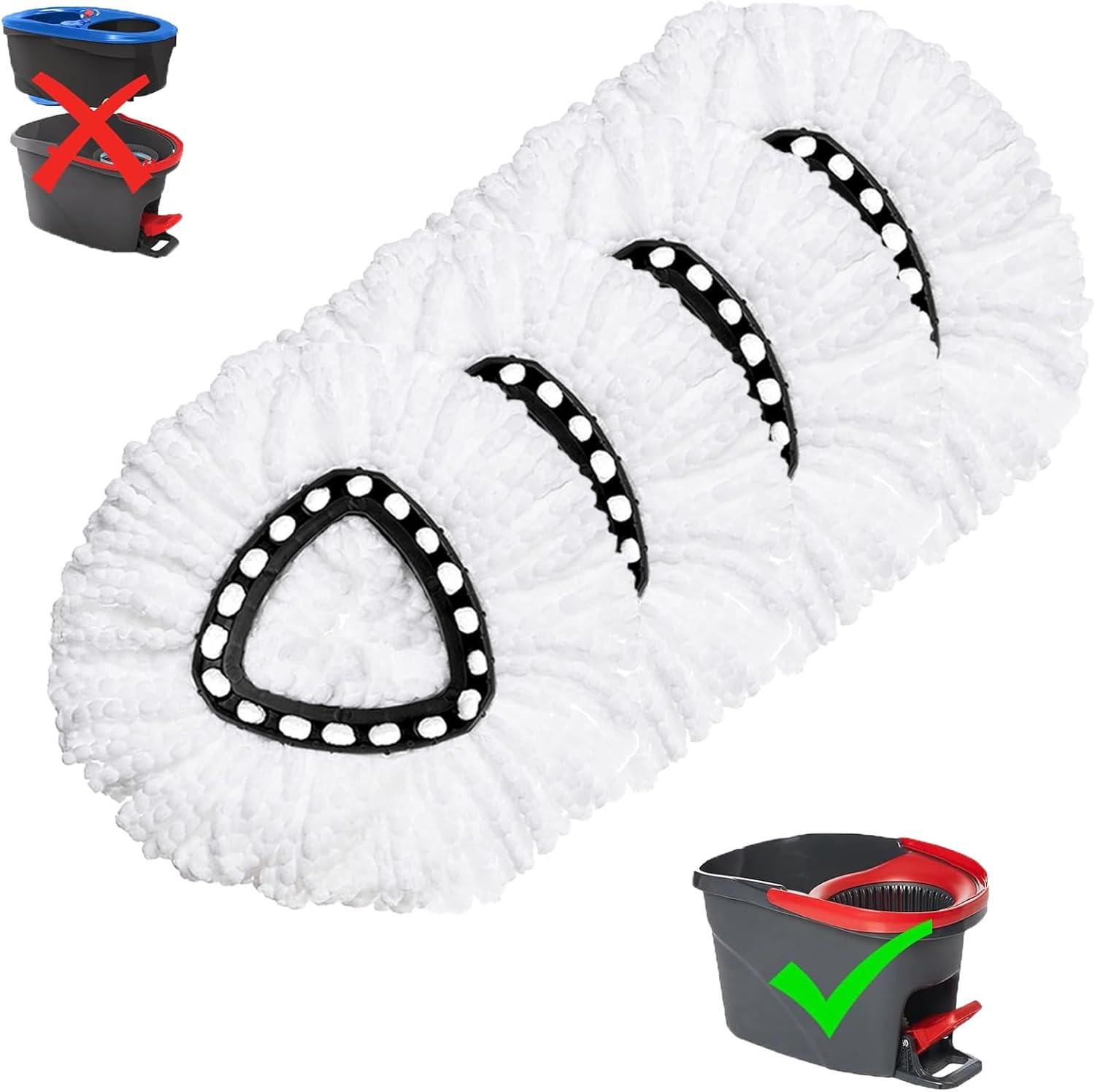 4 Pack Spin Mop Refill - Replacement Head Compatible with O Cedar, Microfiber Spin Mop Refills,clean the floor. Easy Floor Cleaning Mop Head Replacement - Bonison