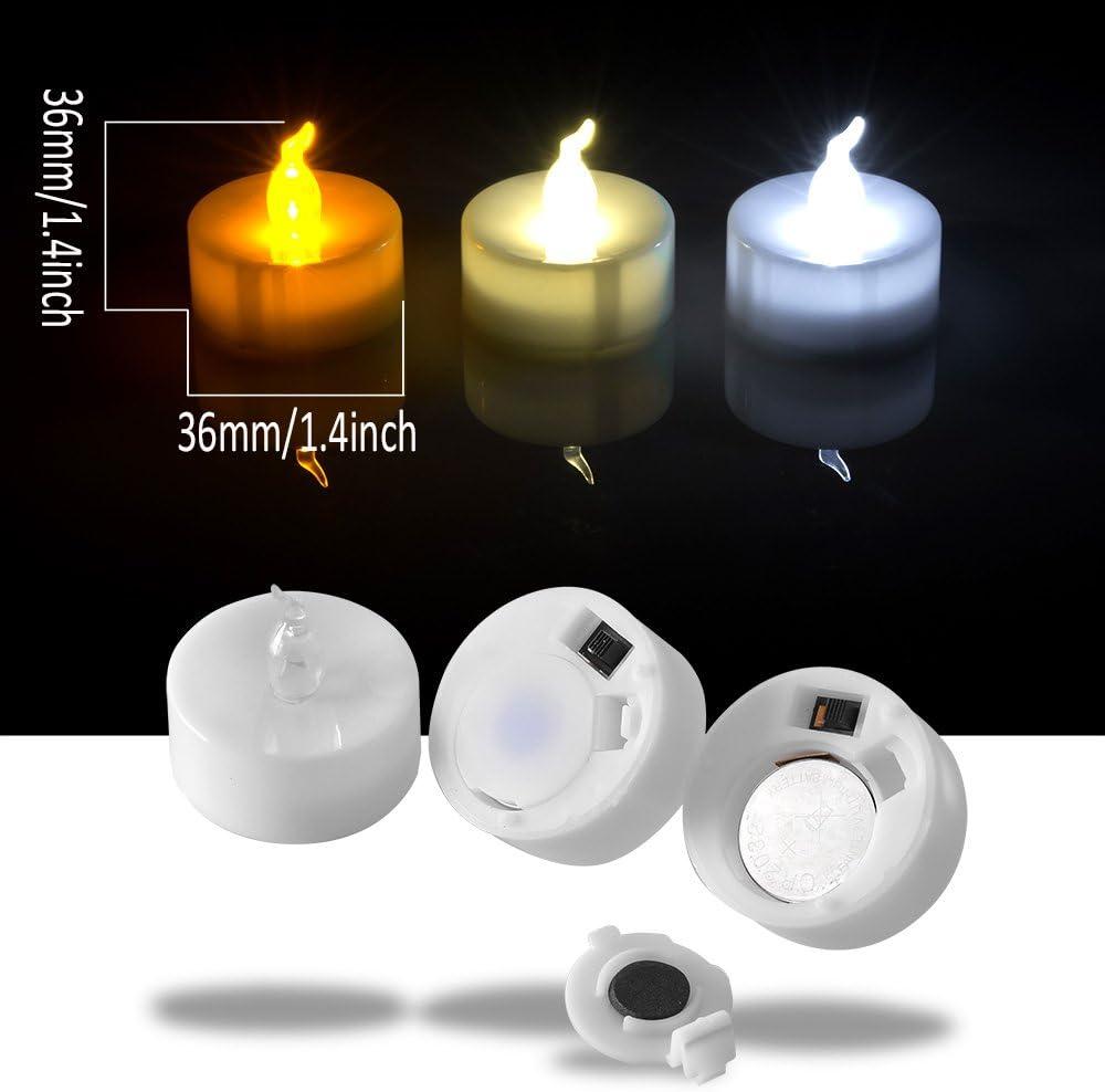 Cool White Flameless LED Tealight Candles, 60 Pack