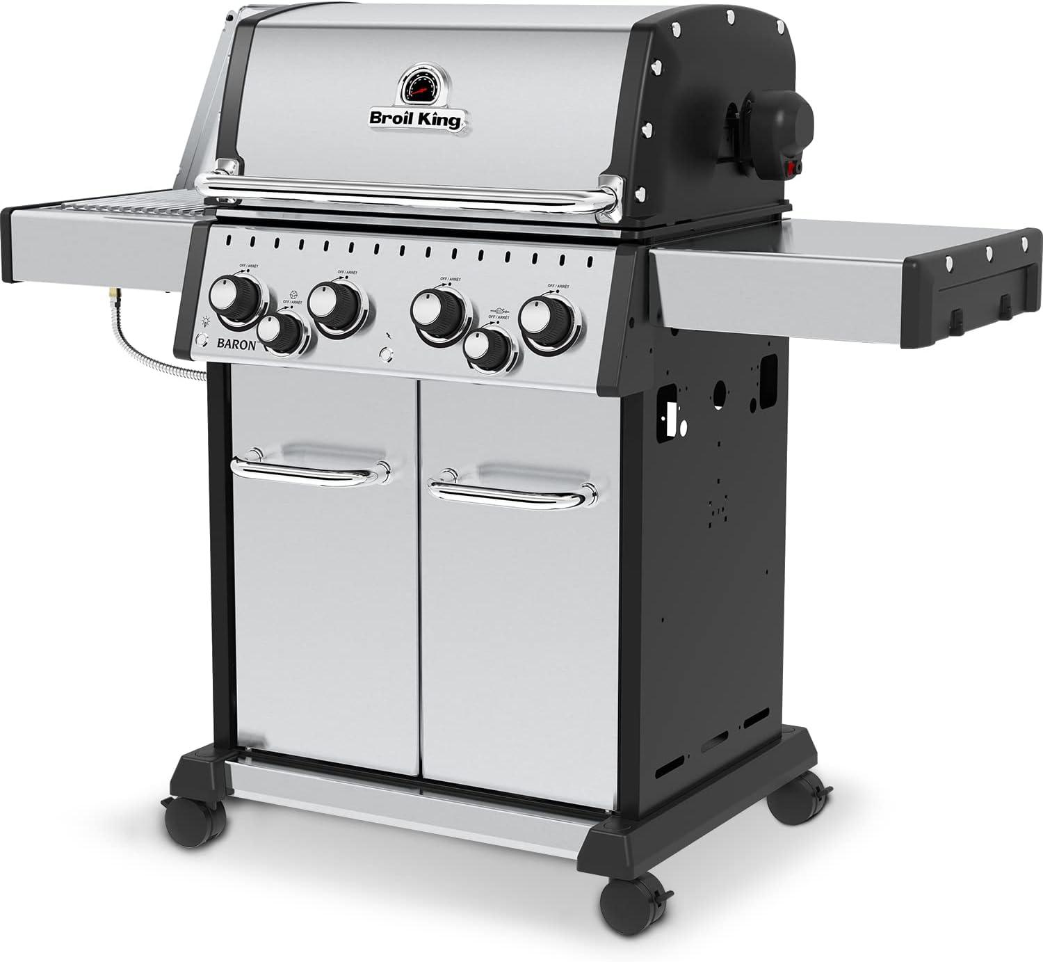 Broil King 875947 Baron S 490 Pro IR, Natural Gas (NG), Stainless Steel, Black