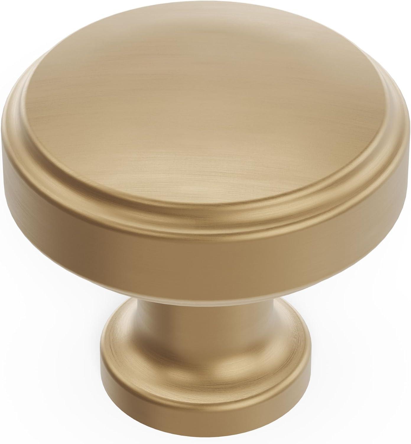 Champagne Bronze Round Cabinet Knobs 10-Pack with Mounting Hardware