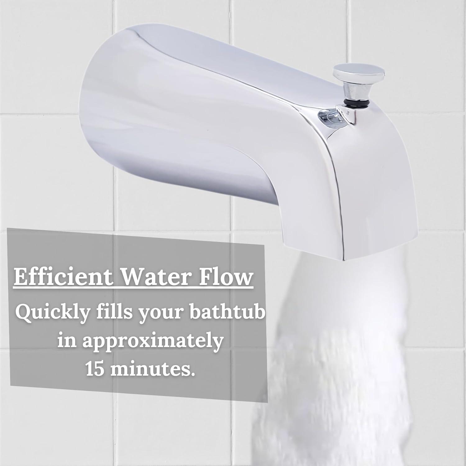 5-1/2" Reach Brass Wall Mount Tub Spout with Nose Diverter