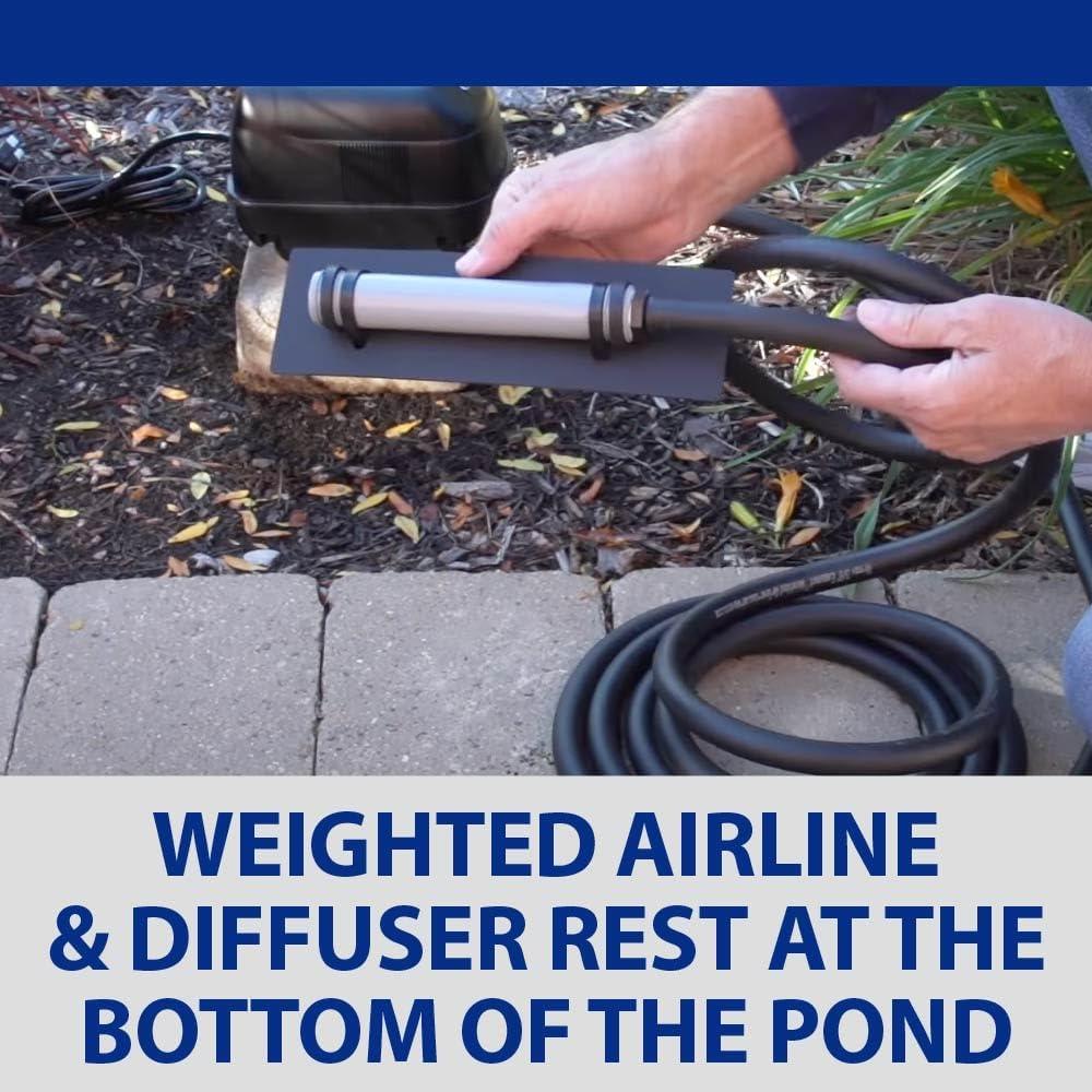 The Pond Guy Pond Aerator 1, Water Garden Aeration Kit: Diaphragm Compressor, Air Line & Diffuser