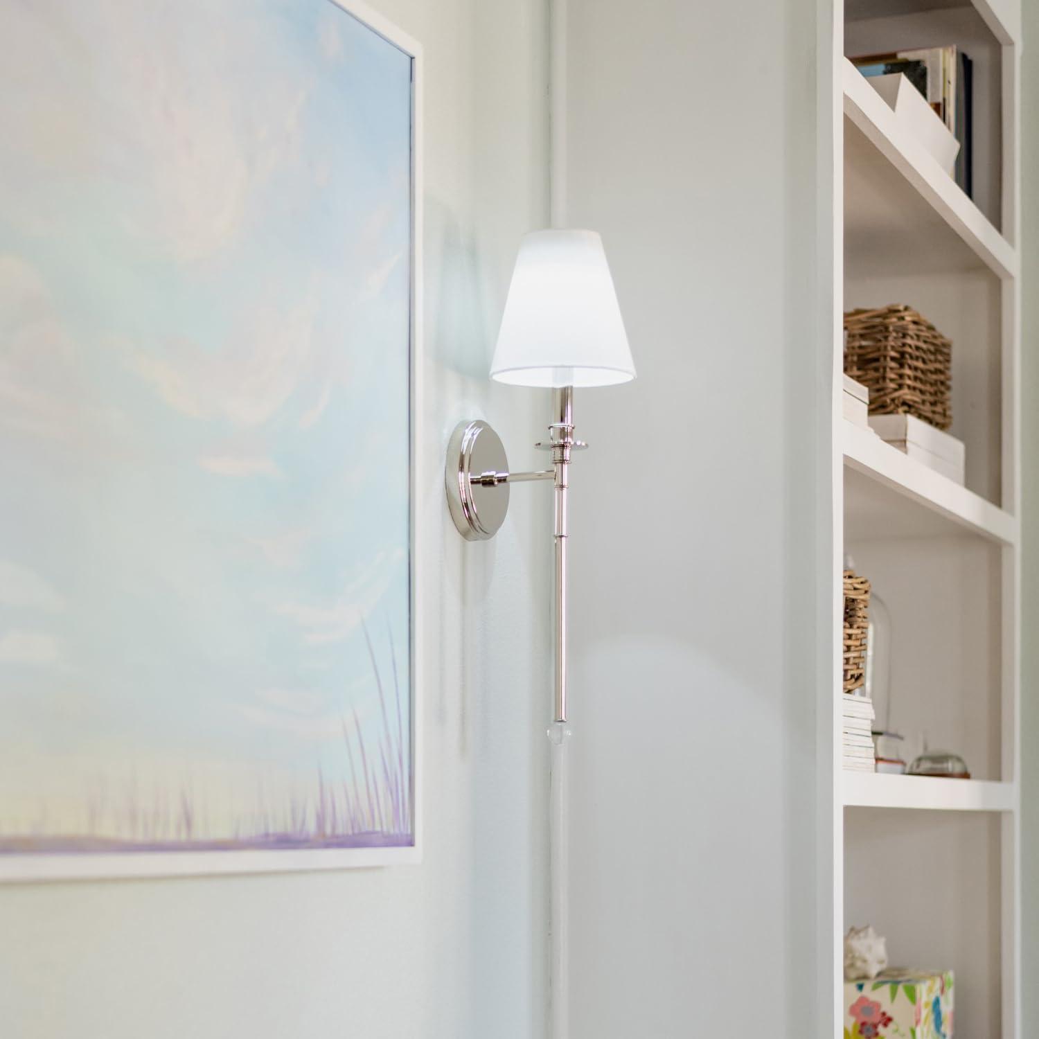 RIV-382-PN-Crystorama Lighting-Riverdale 1-Light Wall Sconce in Traditional Style including 2 Stem Styles - 6 Inches Wide by 14.5 Inches High-Polished