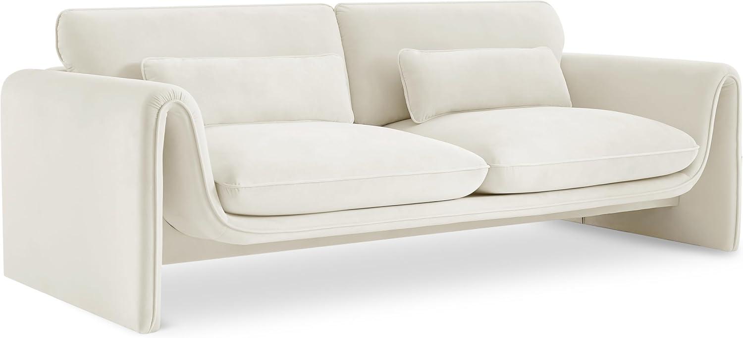 Meridian Furniture Sloan Cream Velvet Fabric Sofa