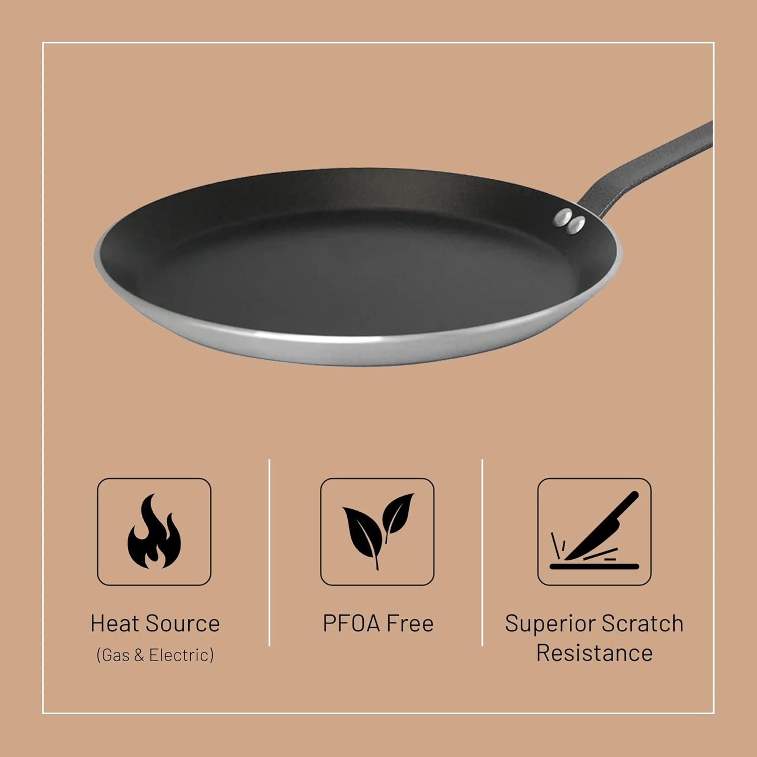 de Buyer 8.75" Nonstick Crepe and Tortilla Pan with Steel Handle