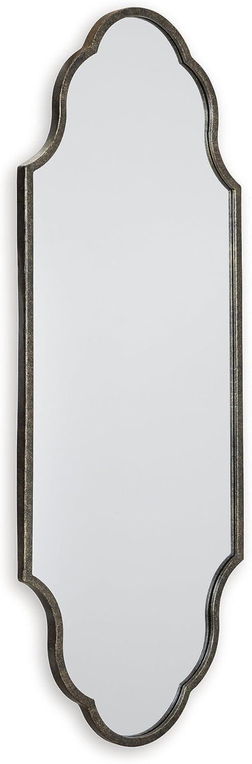 Antique Gold Keyhole Design Rectangular Accent Mirror