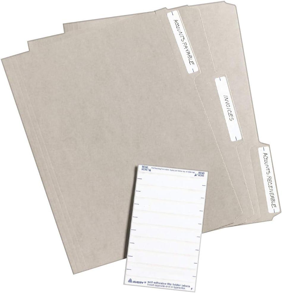 Avery Laser/Inkjet Permanent Print-or-Write File Folder Labels White 252 Labels Per Pack 4536/Carton