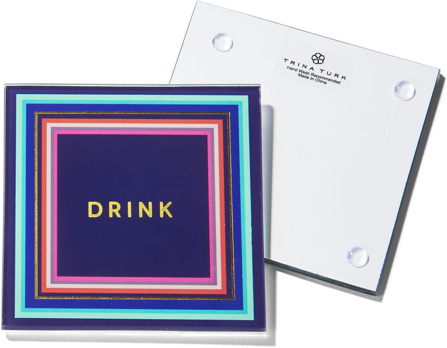 Glass Square 4 Piece Coaster Set