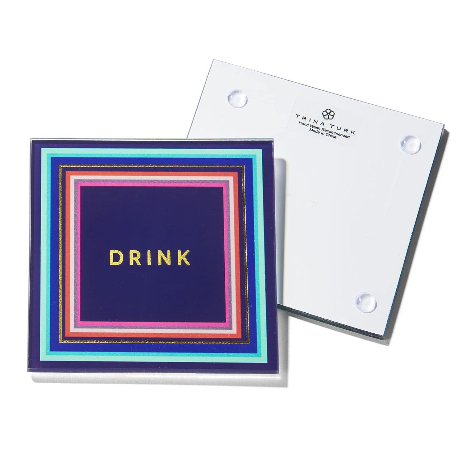 Glass Square 4 Piece Coaster Set
