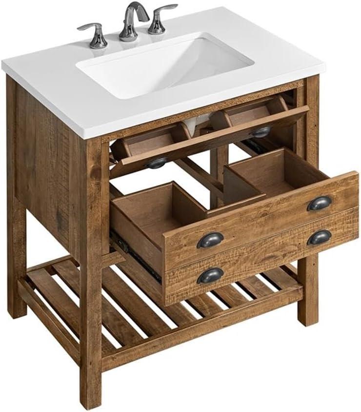 Martin Svensson Home Monterey 31" Wood Single Bathroom Vanity Natural Brown