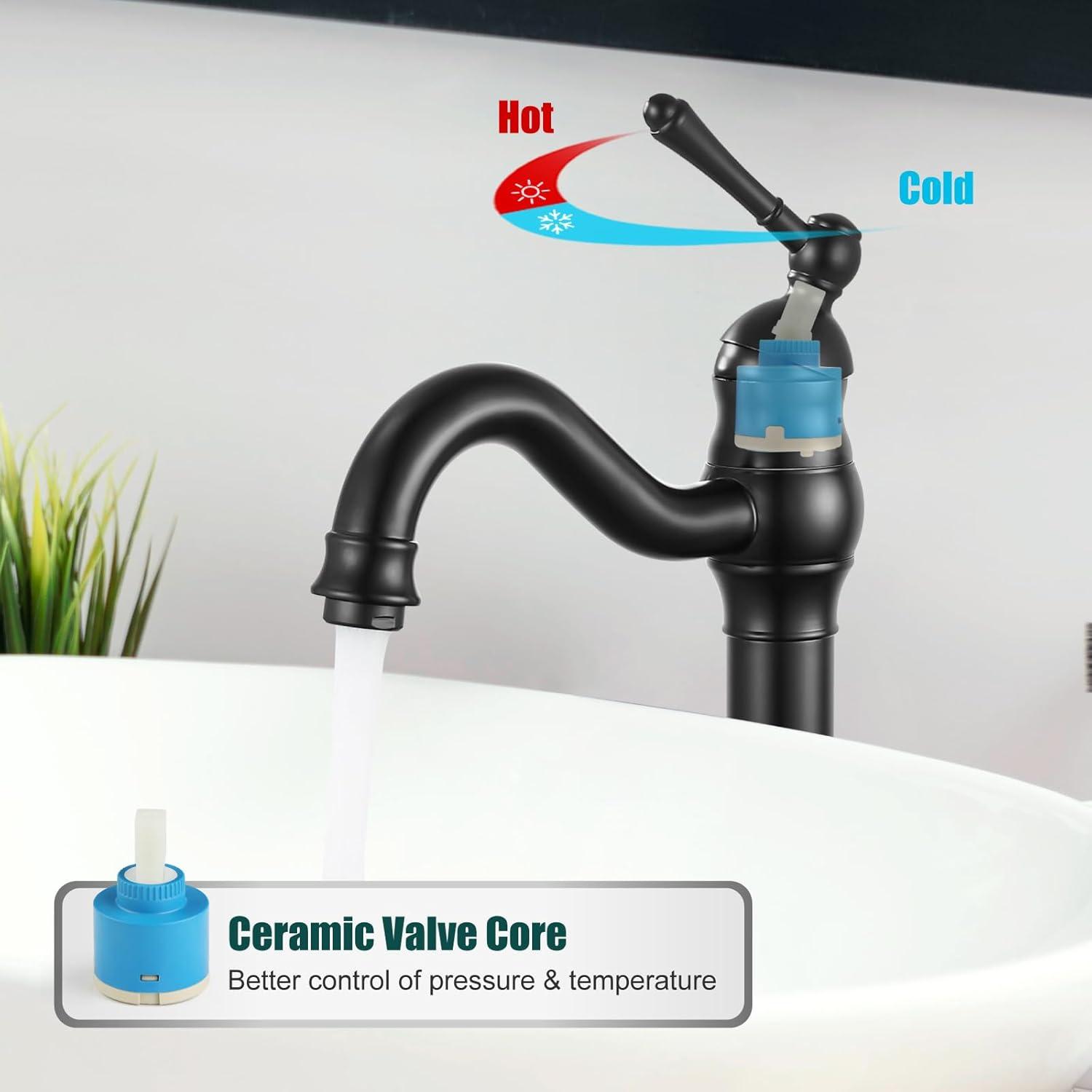 Vessel Sink Faucet Single-handle Bathroom Faucet with Drain Assembly