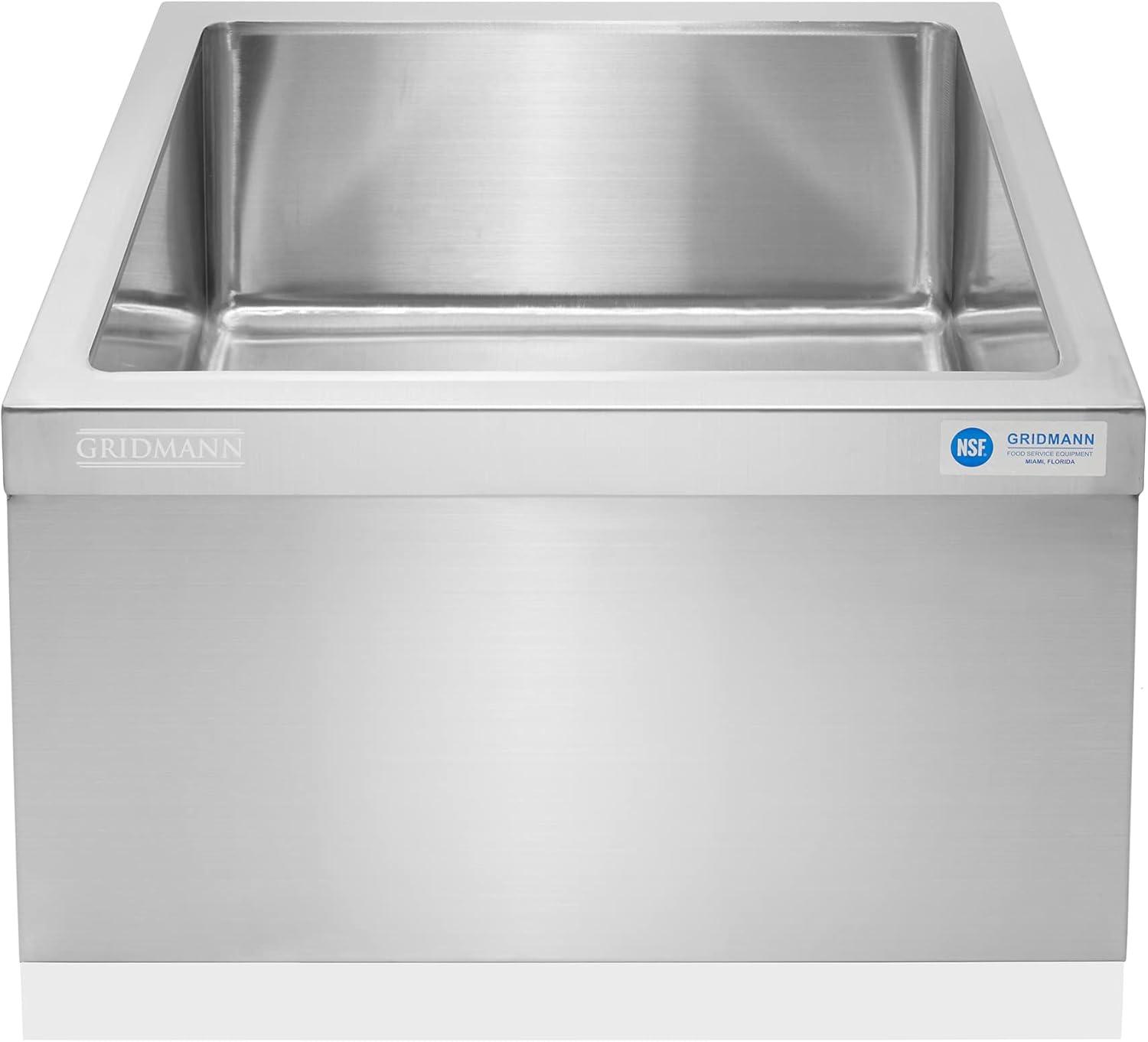 GRIDMANN 19'' L x 22'' W Floor Sink with Backsplash REST-SINK-MP-GR20