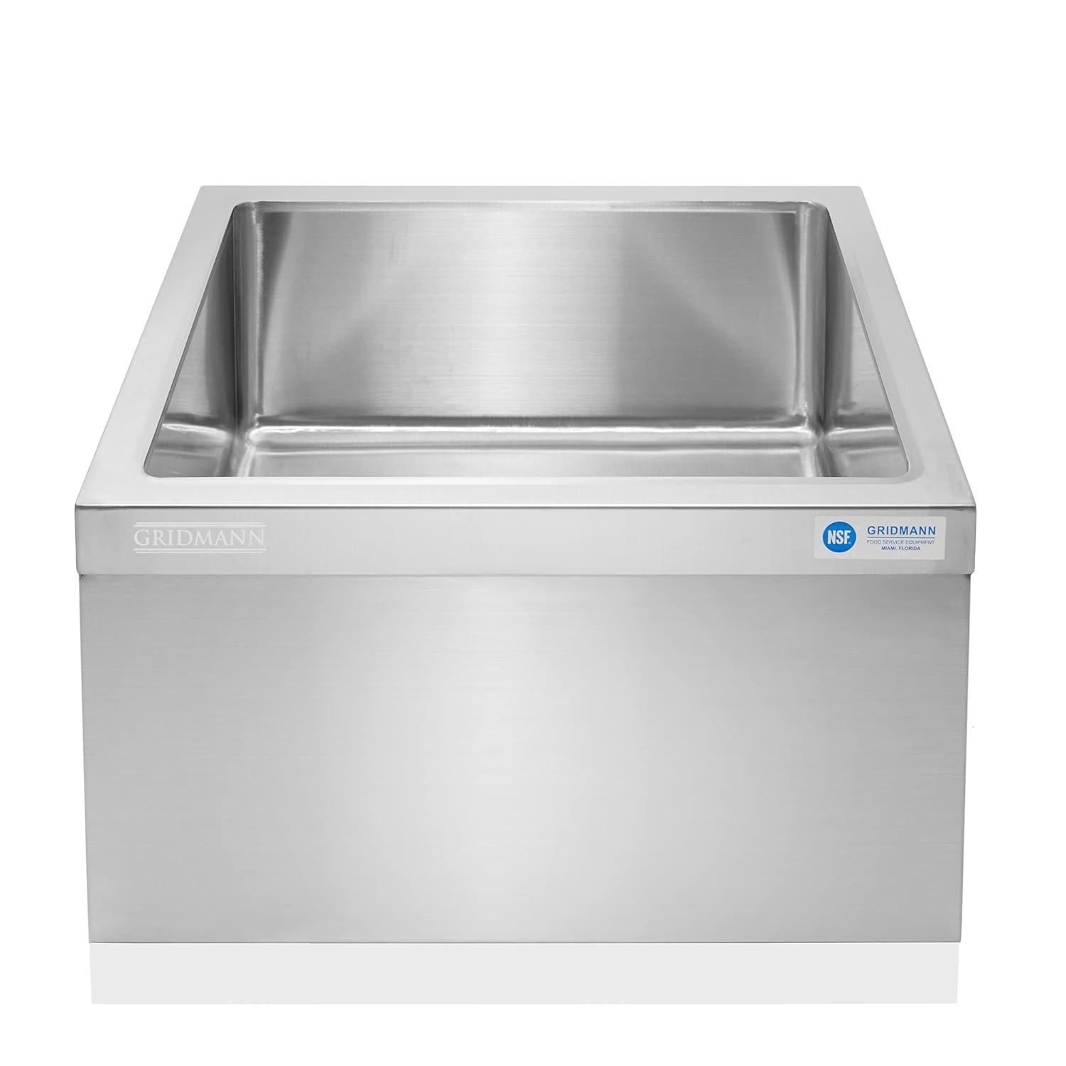 GRIDMANN 19'' L x 22'' W Floor Sink with Backsplash REST-SINK-MP-GR20