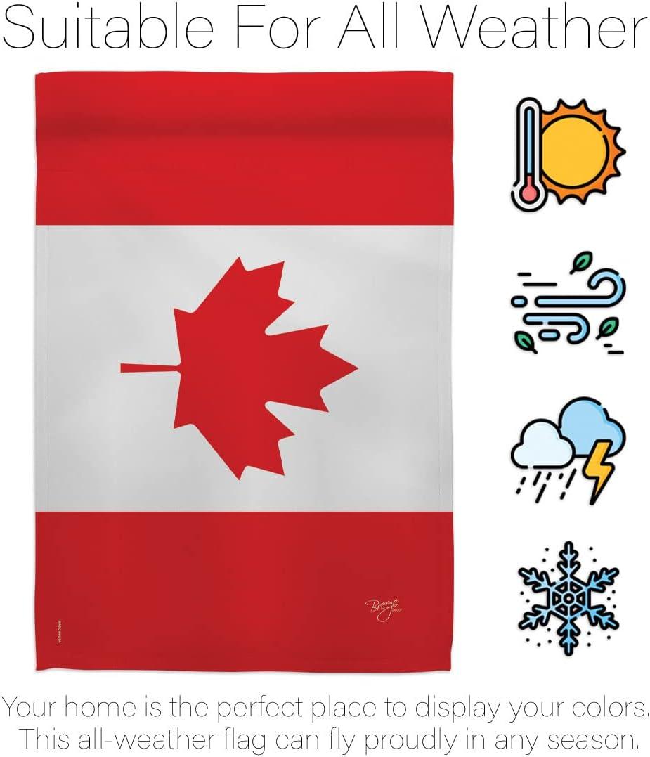 Breeze Decor 08277 Canada Country 2-Sided Vertical Impression House Flag - 28 x 40 in.