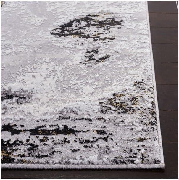 Amelia 9' x 12' Grey and Gold Synthetic Reversible Area Rug