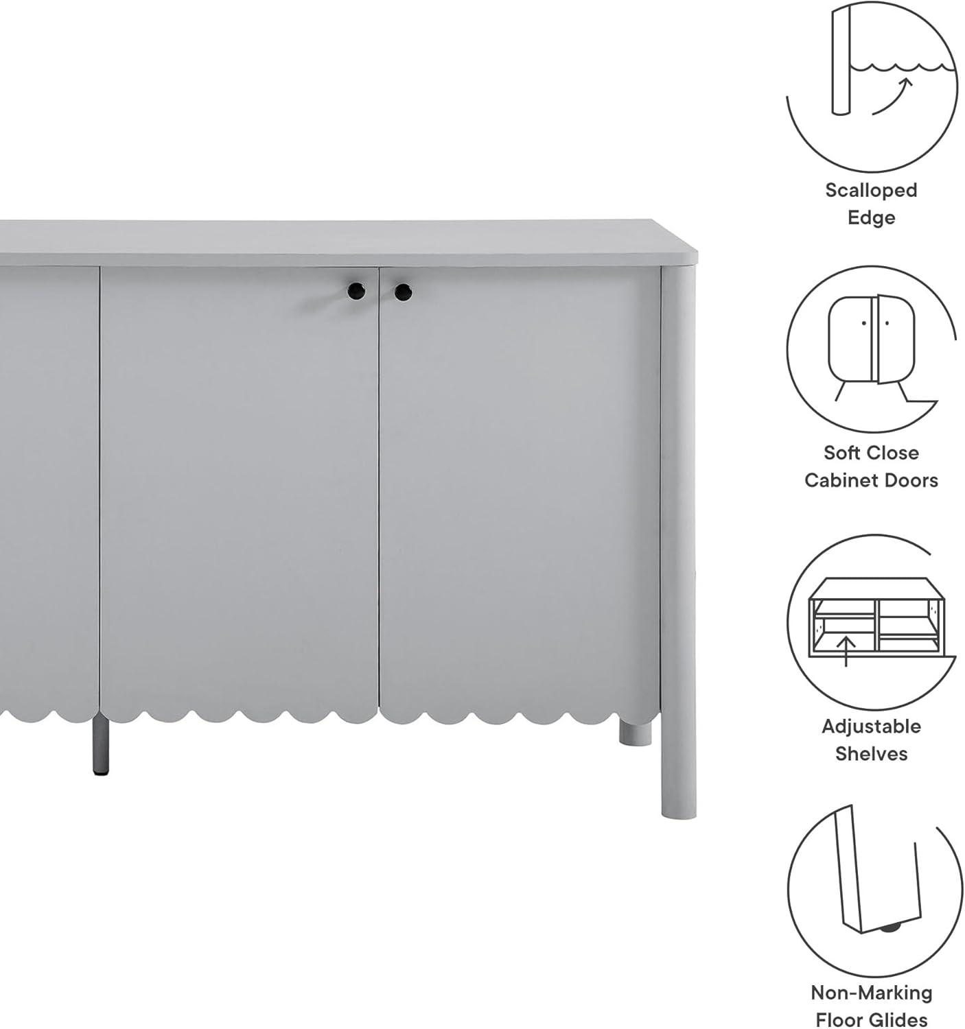 Modway Emmeline 66" 4-Door Scalloped Sideboard Cabinet