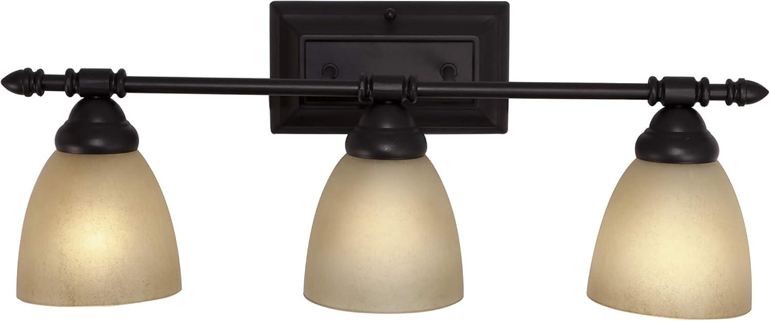 Oil Rubbed Bronze Three Light Down Lighting 23.75in Wide Bathroom Fixture