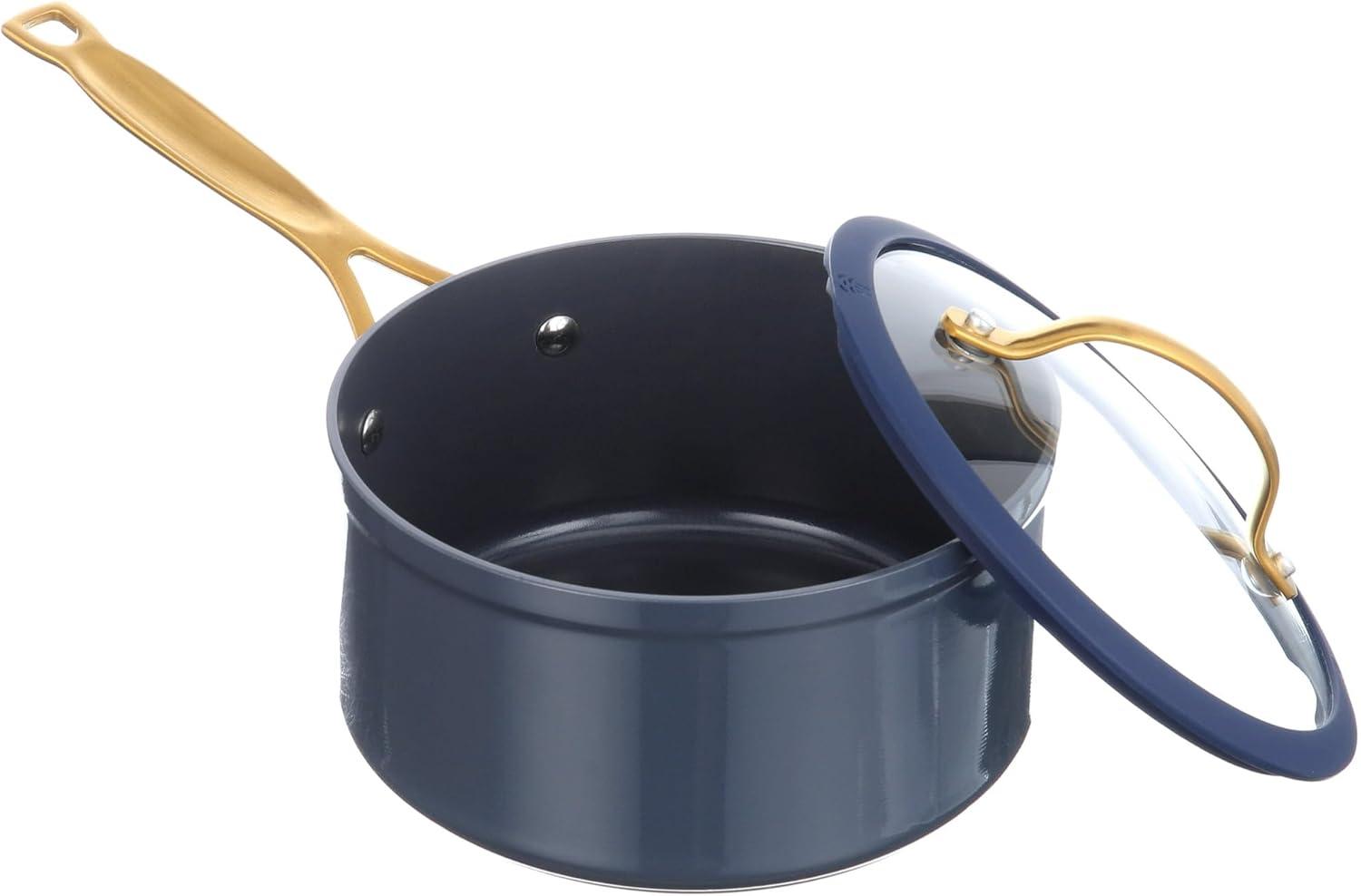 Thyme & Table Non-Stick Pots and Pans 12-Piece Cookware Set, Blue