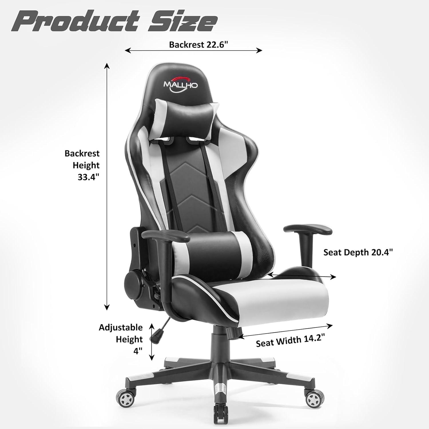 Polar Aurora Adjustable Ergonomic Faux Leather Swiveling PC & Racing Game Chair