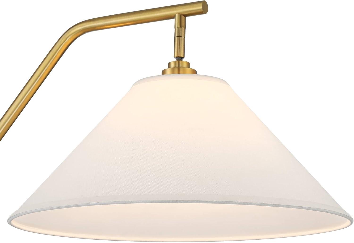 Possini Euro Design Rook Mid Century Modern 66" Tall Standing Floor Lamp Light Curved Chairside Arc with Dimmer Gold Black Metal Living Room Bedroom