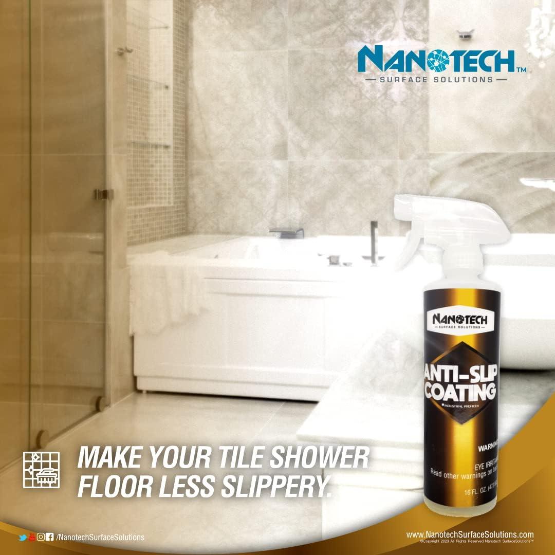 Nanotech Surface Solutions Anti-Slip Coating, Bonds in Seconds, for Polished Granite, Porcelain & Ceramic Tile Floors For Both Indoor And Outdoor Use - 1 Gallon (128 Oz.)