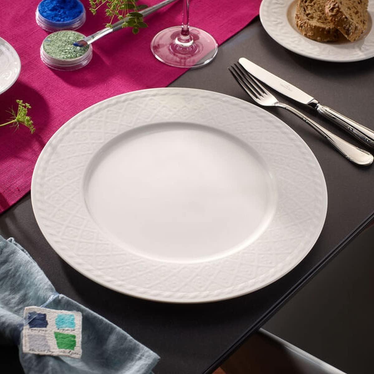 Cellini White Porcelain 12-Piece Dinnerware Set, Service for 4