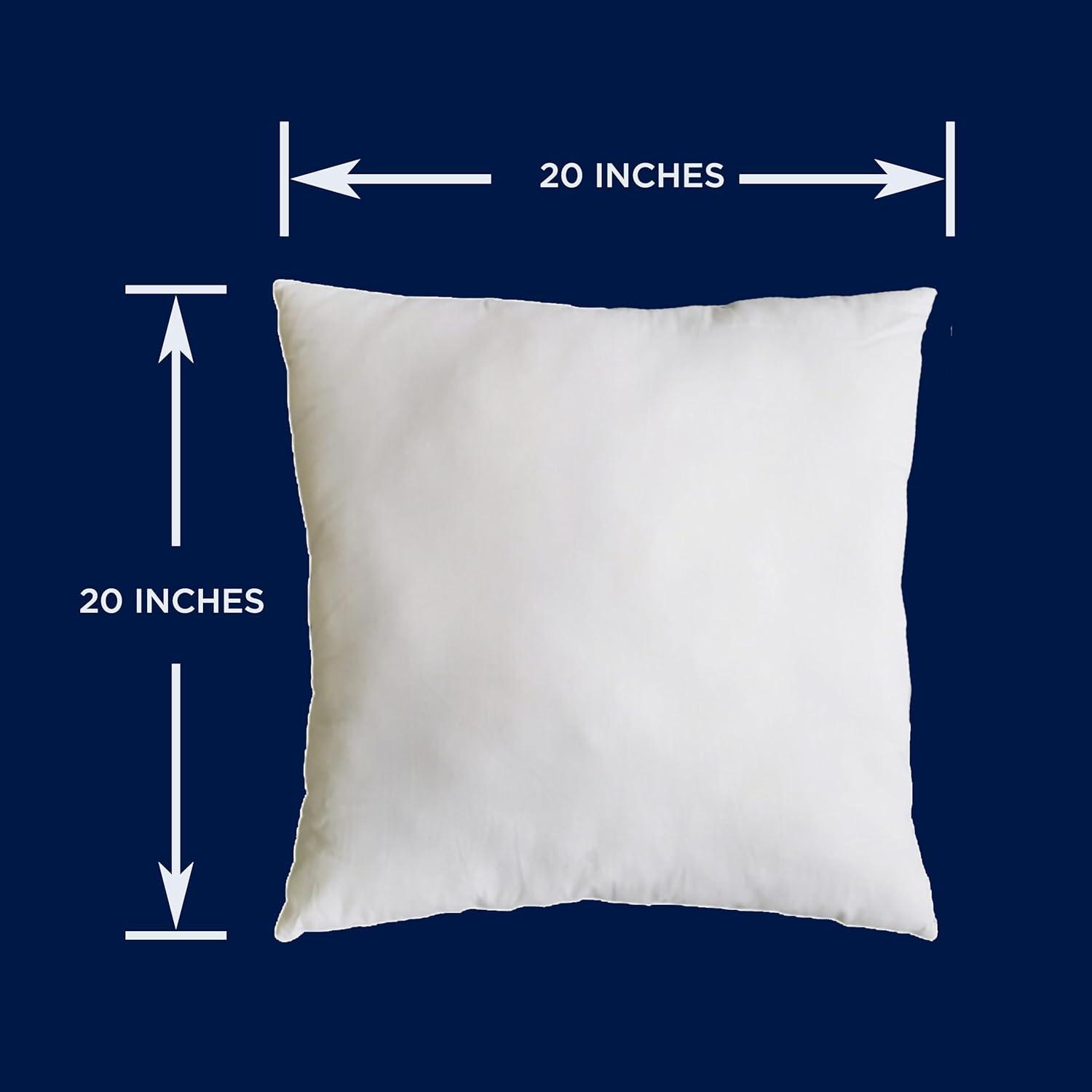 Tkrady Throw Pillows Inserts 20x20 Inches, Set of 2 Square Form Cushion Stuffer for Couch, Sofa, Bed - Indoor Decorative Pillows Inserts - White