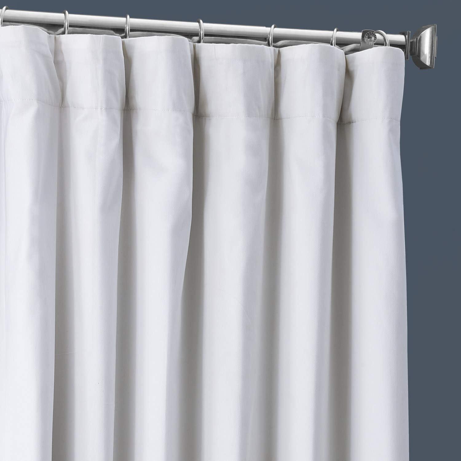 Whisper White Cotton Blackout Curtains 108" Long