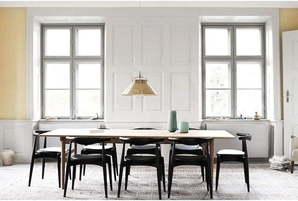 George Oliver Clontz Conde Wooden Farmhouse Dining Chairs – Mid-Century Modern Design with PU Leather Cushion Seat (Set of 2) (Set of 2)