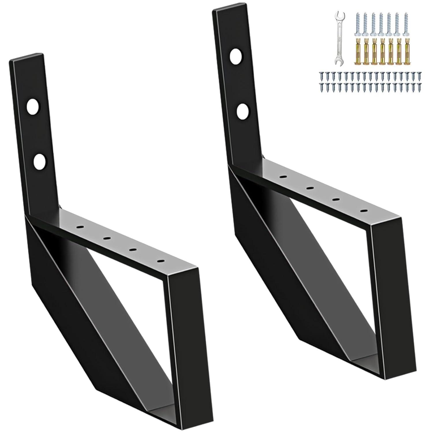 Steel Stair Riser 1 Step, Metal Stair Stringers for Deck Height 11.9 inches, Steel Stair Step Riser for Outside Stairs (2Pack)