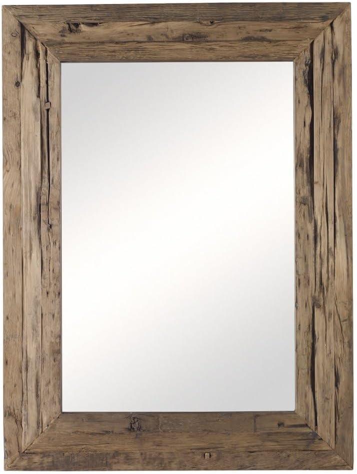 Rustic Brown Reclaimed Wood Rectangular Wall Mirror