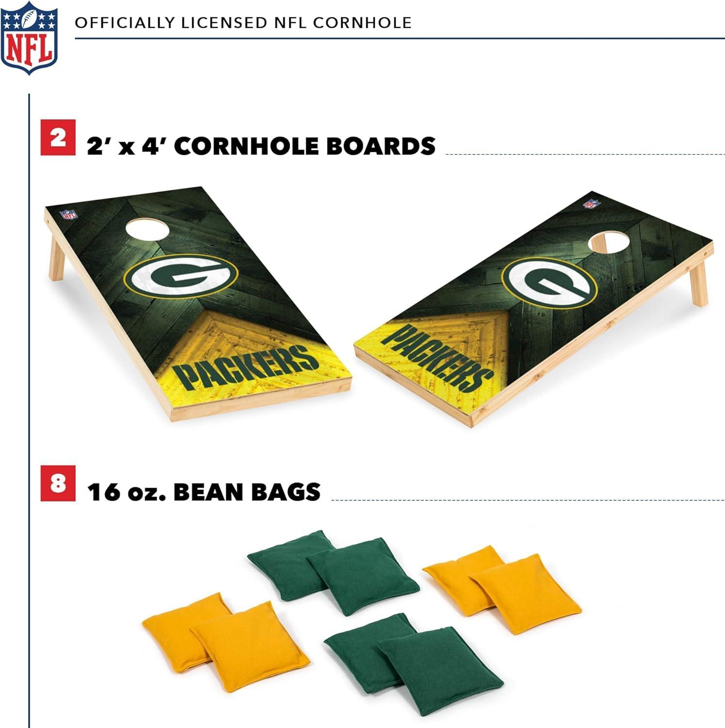 NFL Green Bay Packers 2'x4' Wood Cornhole Set