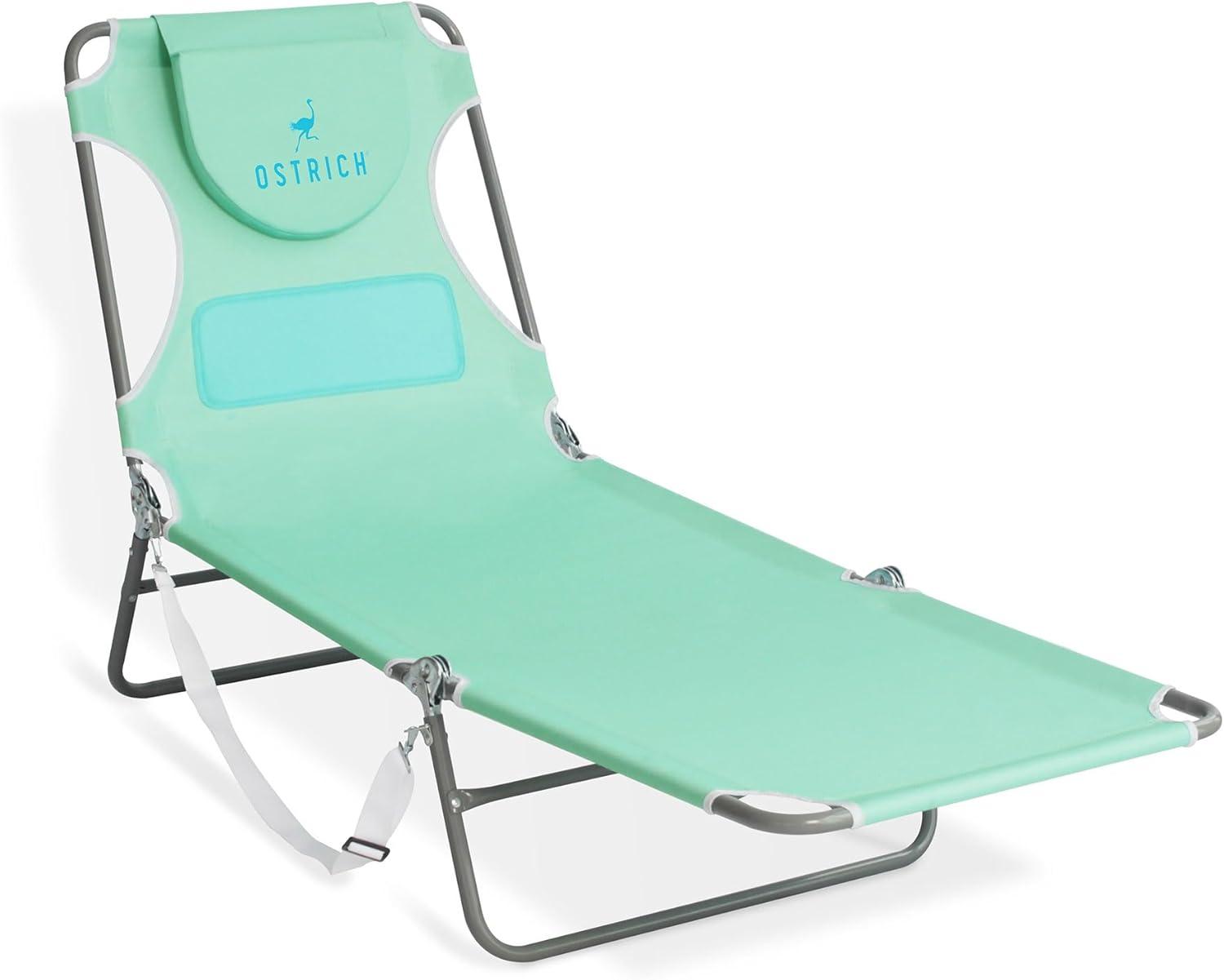 Ostrich Ostrich Chaise Lounge, Portable Facedown Beach Camping Pool Tanning Chair