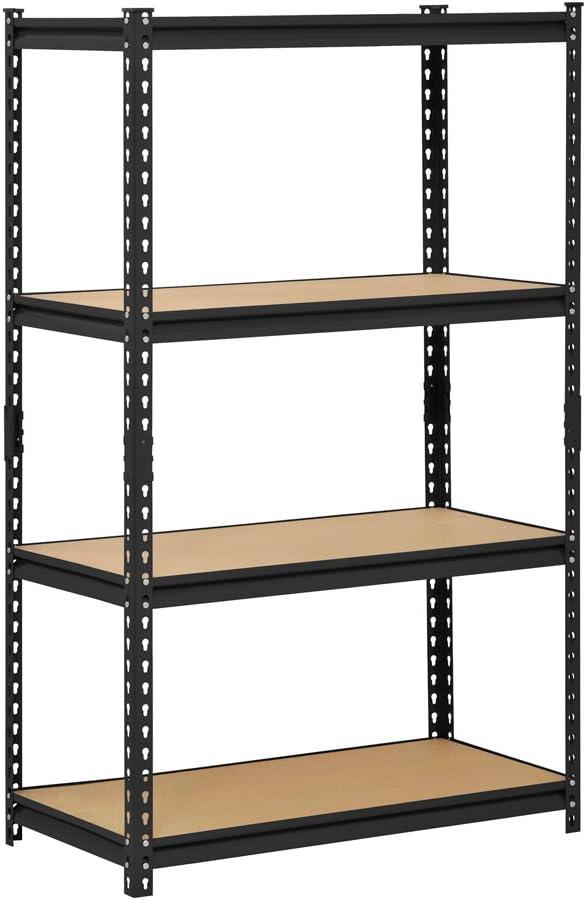 Muscle Rack UR-364BLK 4-Shelf Industrial Shelving Unit, Black Steel, 36 x 18 x 60 In. - Quantity 1