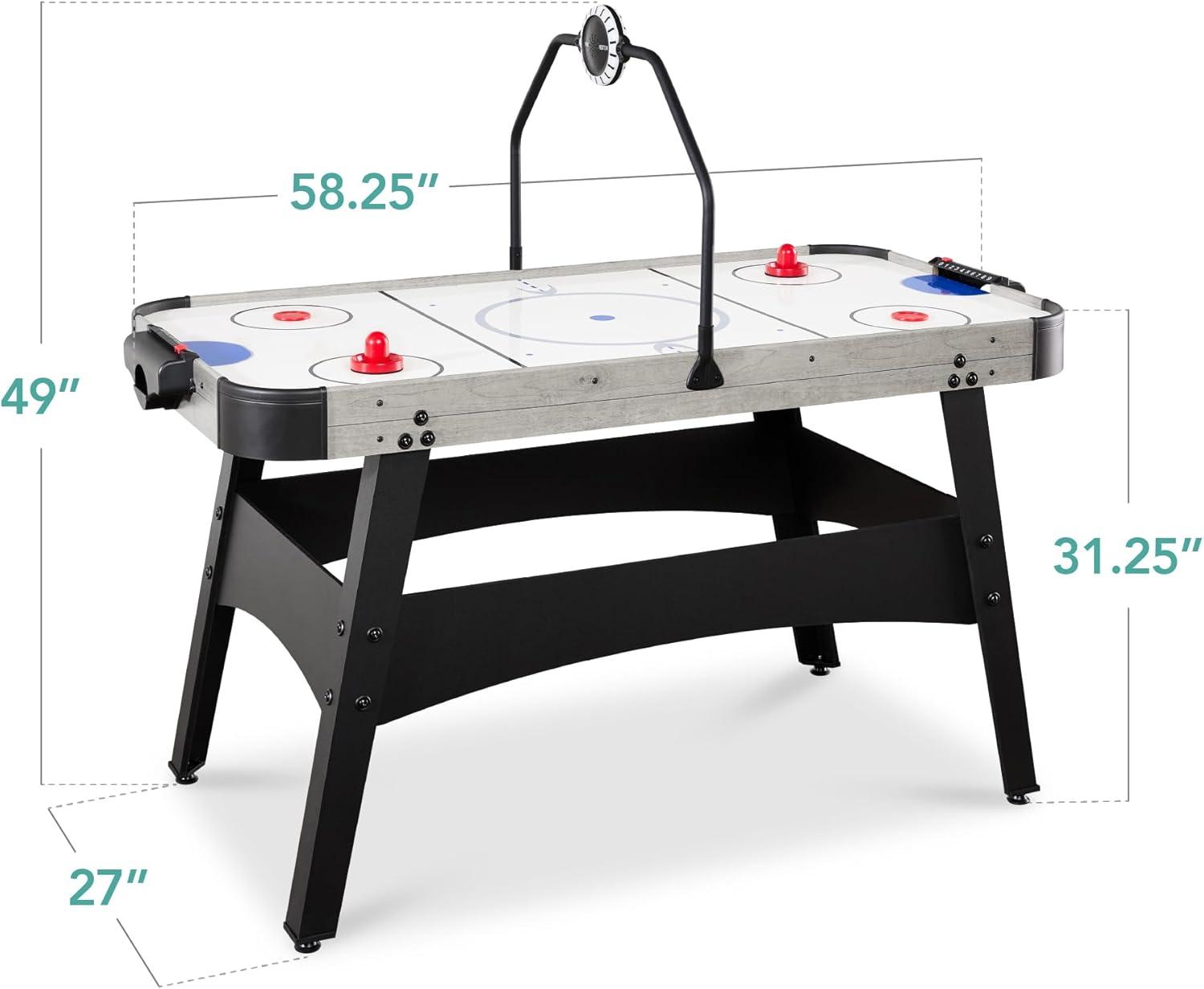 Best Choice Products 54in Air Hockey Game Table w/ LED Lights, Scoreboard, Powerful Motor - Gray
