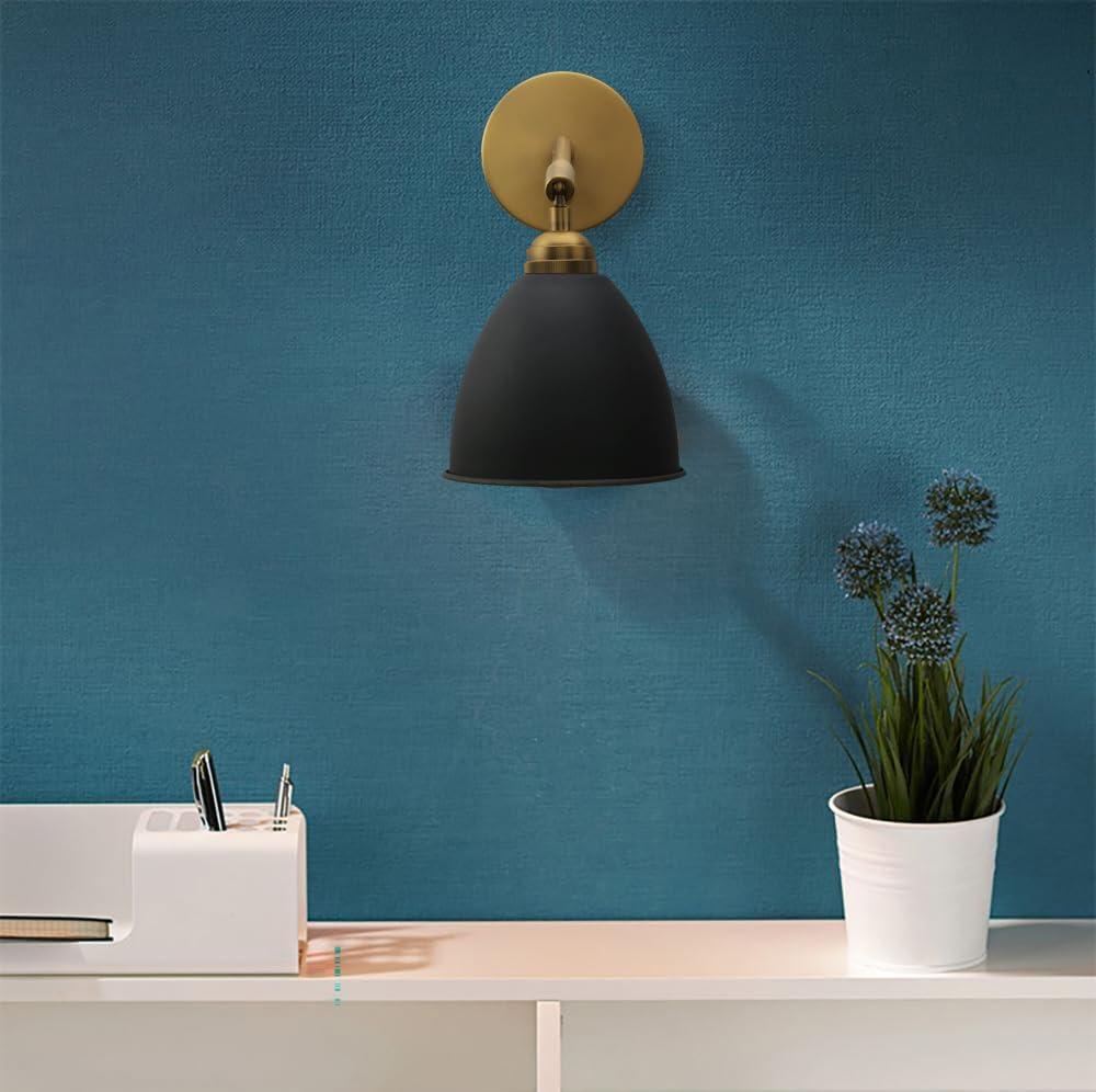 Black and Gold Metal Dimmable Wall Sconce Set