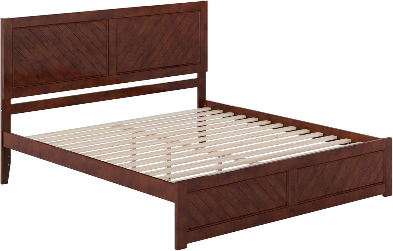 AFI Canyon Walnut Solid Wood Platform Bed with Matching Footboard, King
