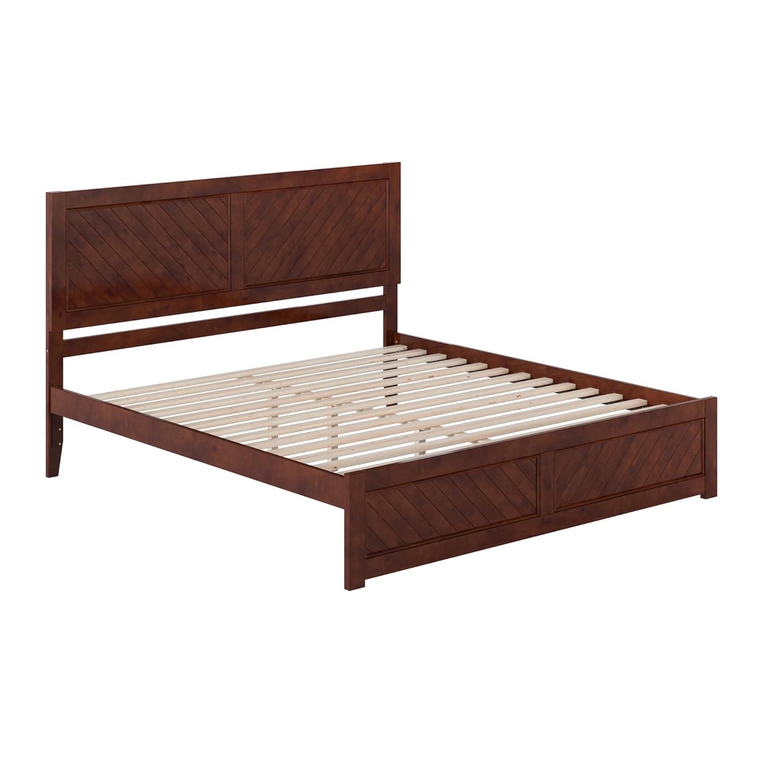 AFI Canyon Walnut Solid Wood Platform Bed with Matching Footboard, King