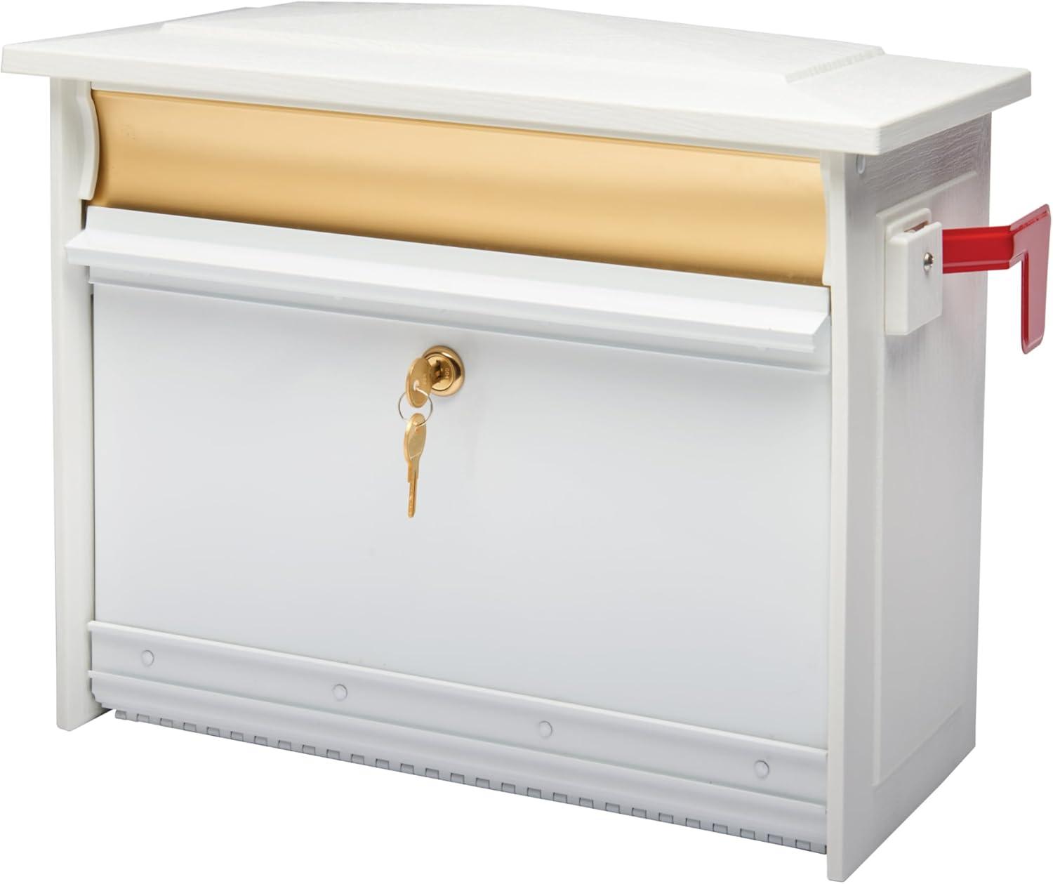 Architectural Mailboxes Mailsafe Locking, Plastic, Medium, Wall-Mount Mailbox in White