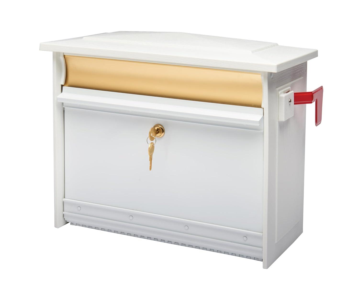Architectural Mailboxes Mailsafe Locking, Plastic, Medium, Wall-Mount Mailbox in White