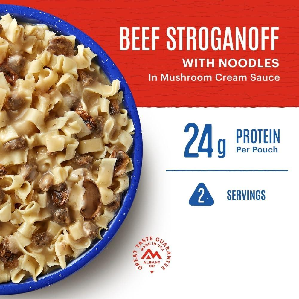 Mountain House Beef Stroganoff w/Noodles, Freeze-Dried Food, 2 Servings, Not Gluten Free