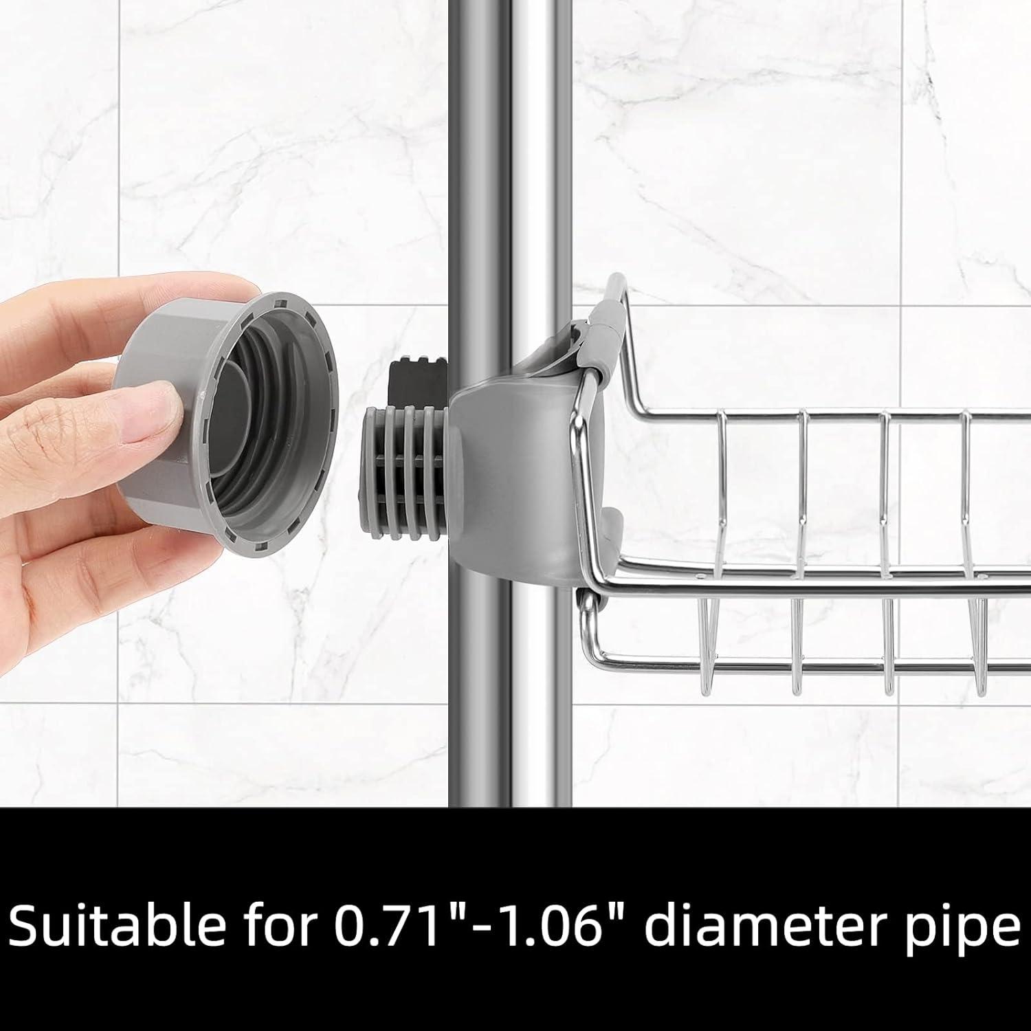 Rebrilliant Janay Tension Pole Stainless Steel Shower Caddy