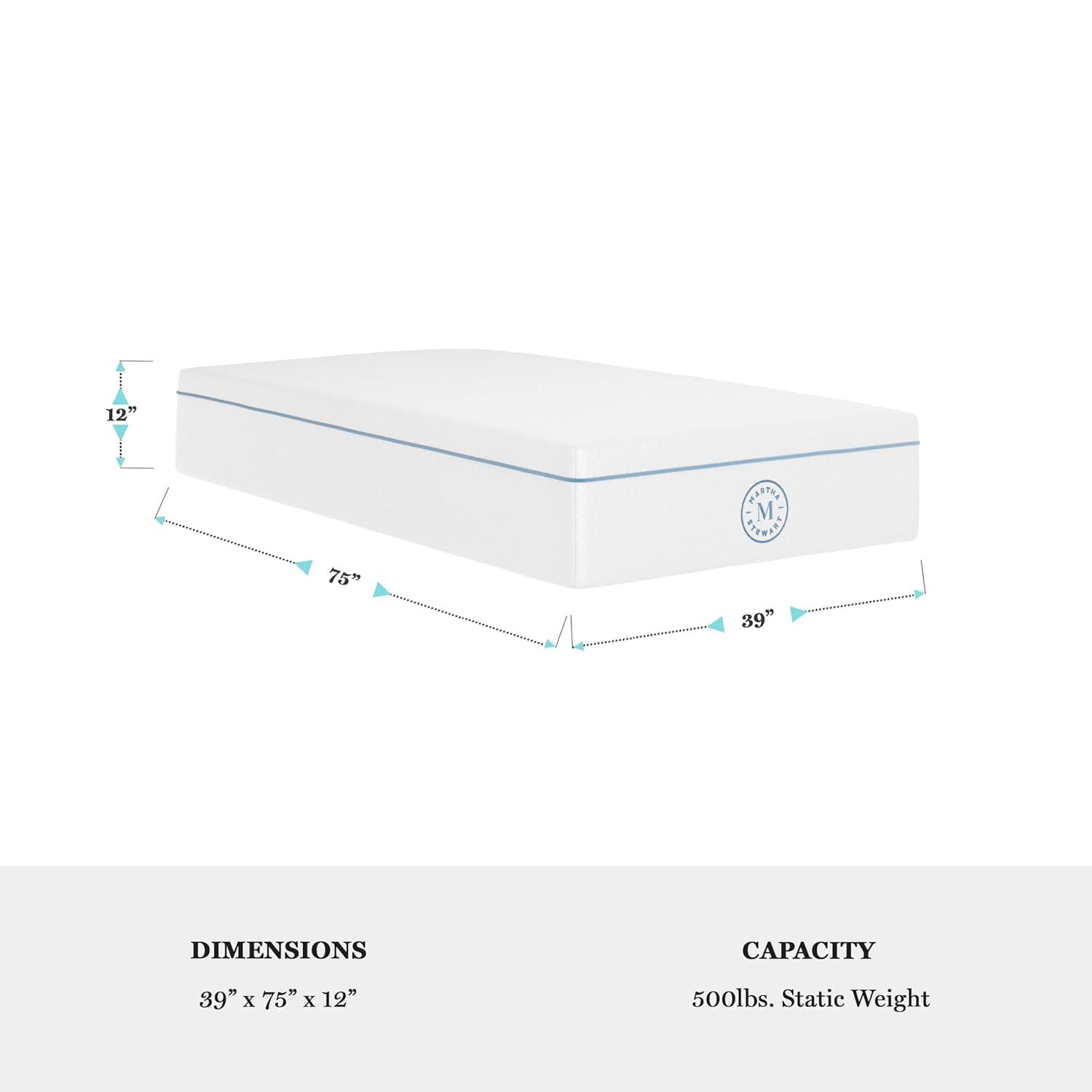 Martha Stewart Martha Stewart SleepComplete Medium Support Dual-Action Green Tea Cooling Memory Foam Mattress