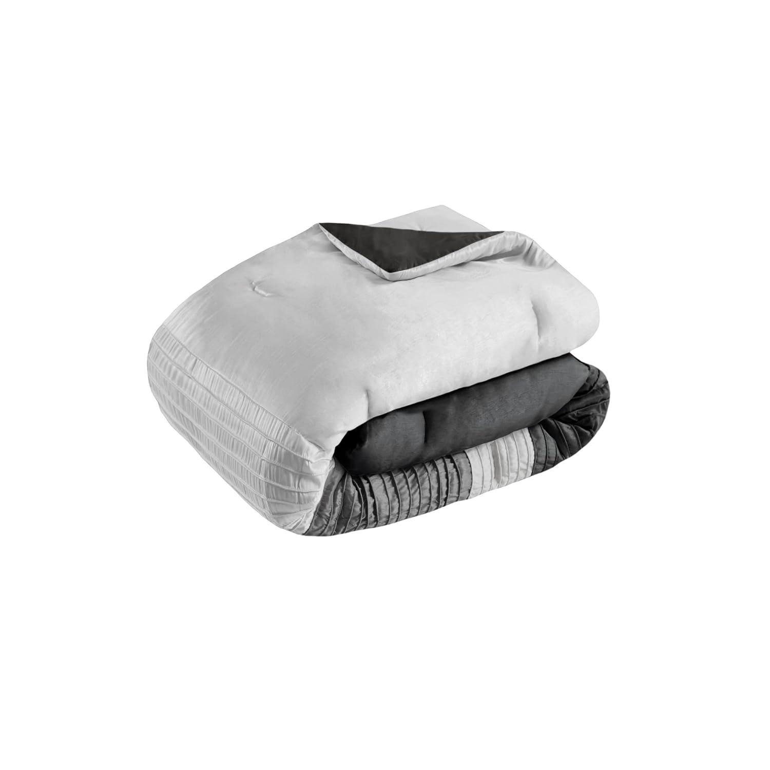 Madison Park Amherst 7 Piece Striped and Pleated Comforter Set