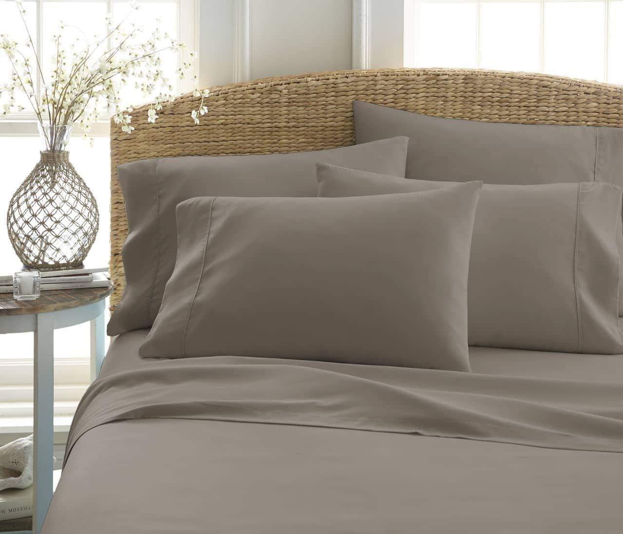 Taupe Twin XL Deep Pocket Microfiber Bed Sheet Set