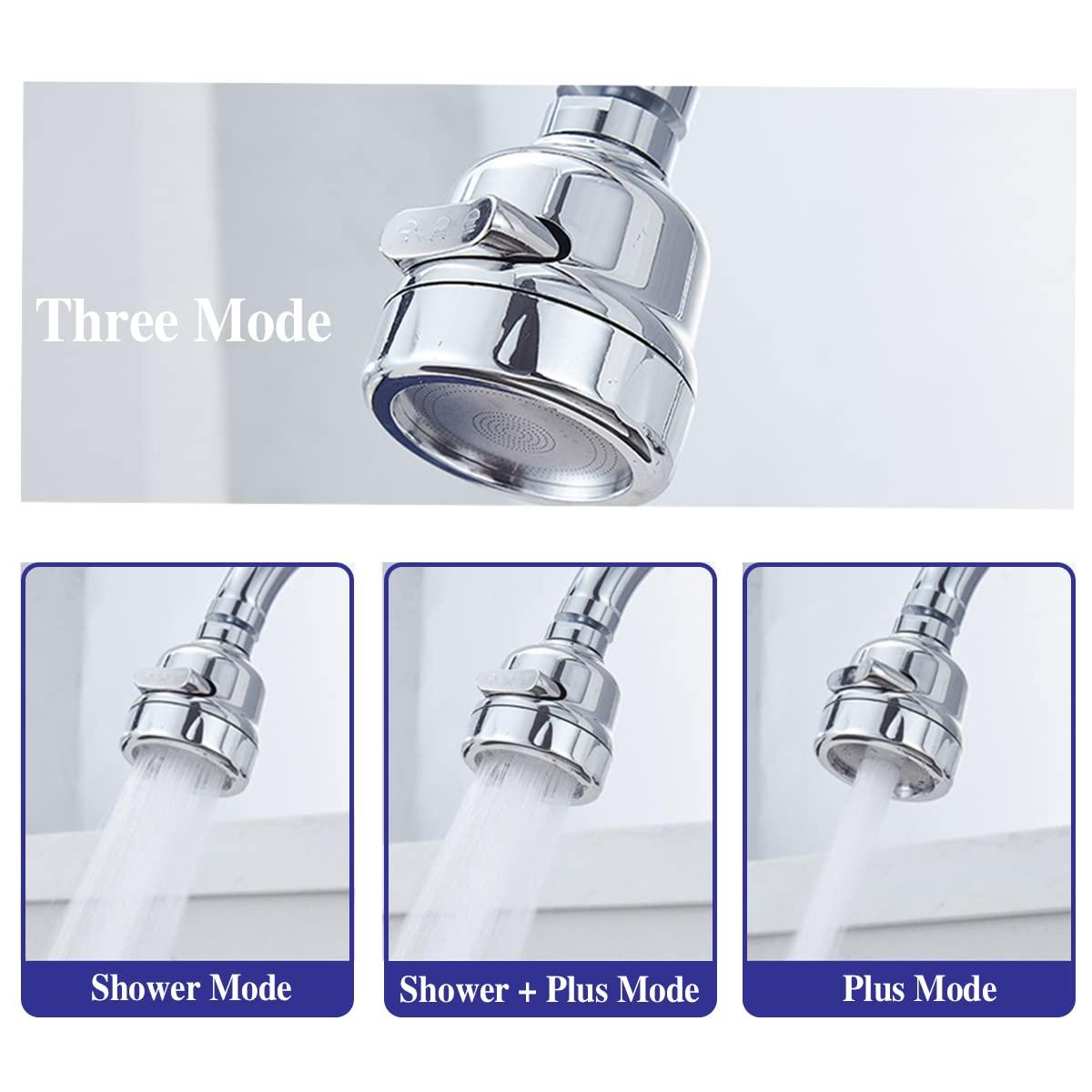 Kitchen Faucet Sprayer Attachment, Movable Faucet Extender for Kitchen Sink, 360° Rotatable Sink Faucet Head Anti-Splash Tap Booster Shower and Water Saving Faucet for Kitchen
