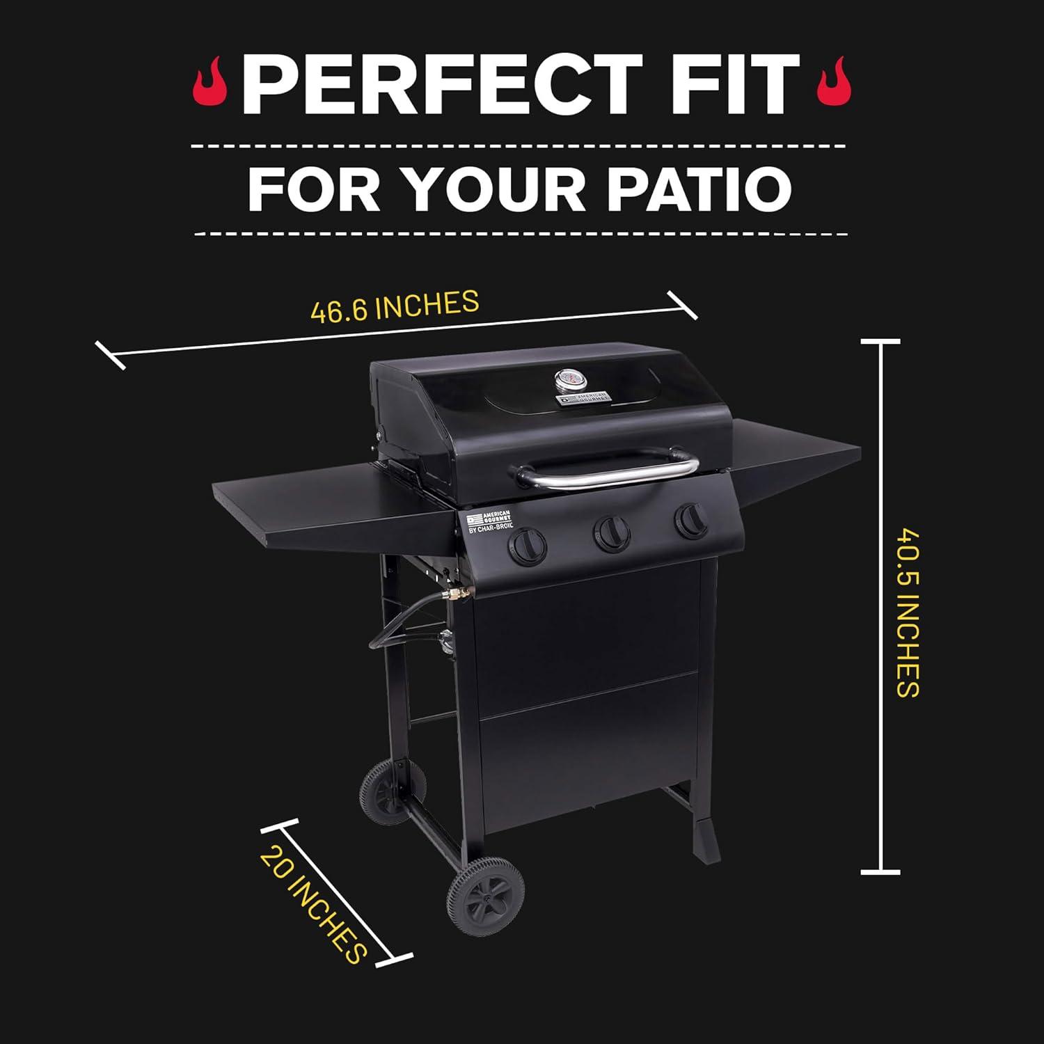 Charbroil American Gourmet 3-Burner Propane Gas Grill Cart
