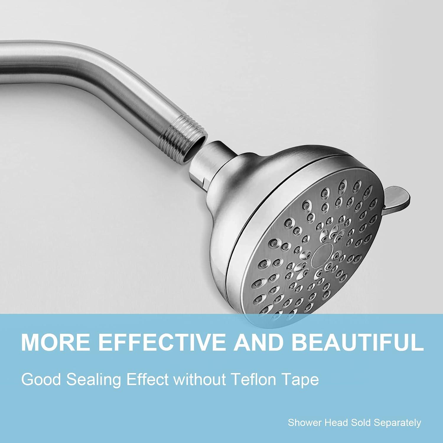 Brushed Nickel 6 Inch Stainless Steel Wall-Mounted Shower A-Rm And Flange Shower Head