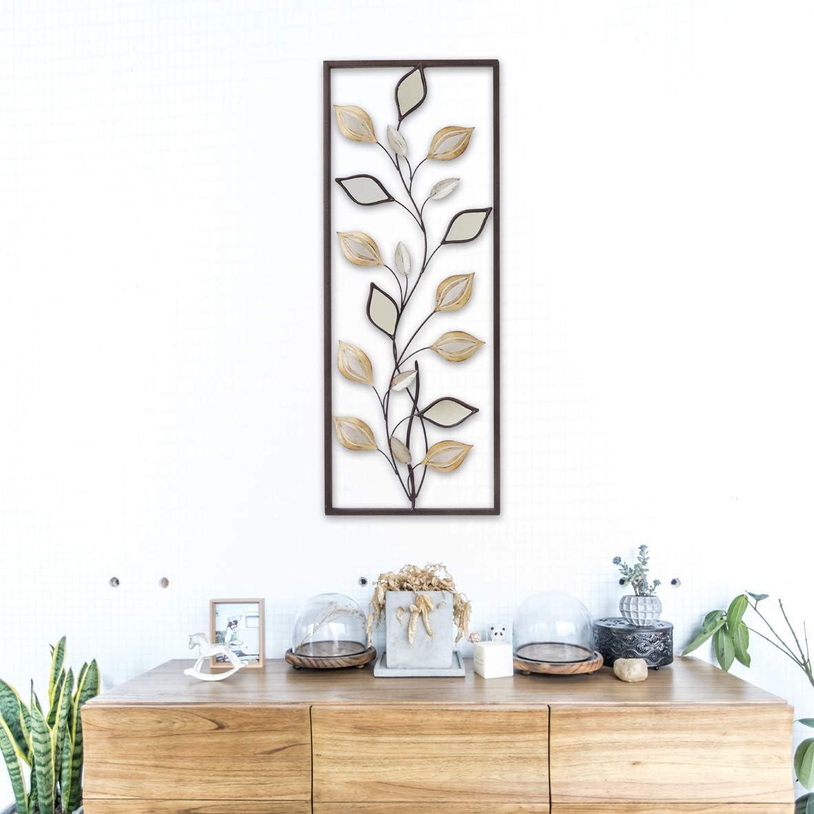 Modern Chic Gold and Mirror Leaf Aluminum Wall Decor