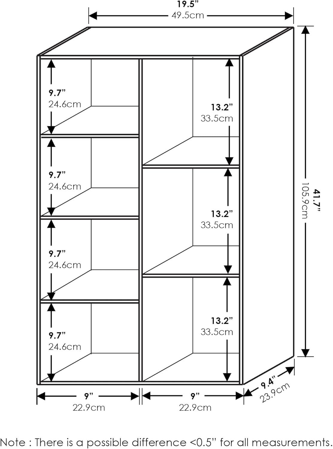 Furinno 11048 7-Cube Reversible Open Shelf, White/Pink